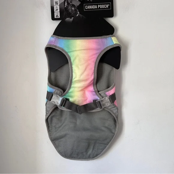Canada Pooch Chill Seeker Cooling Vest - Rainbow - Size 16 - Picture 5 of 6